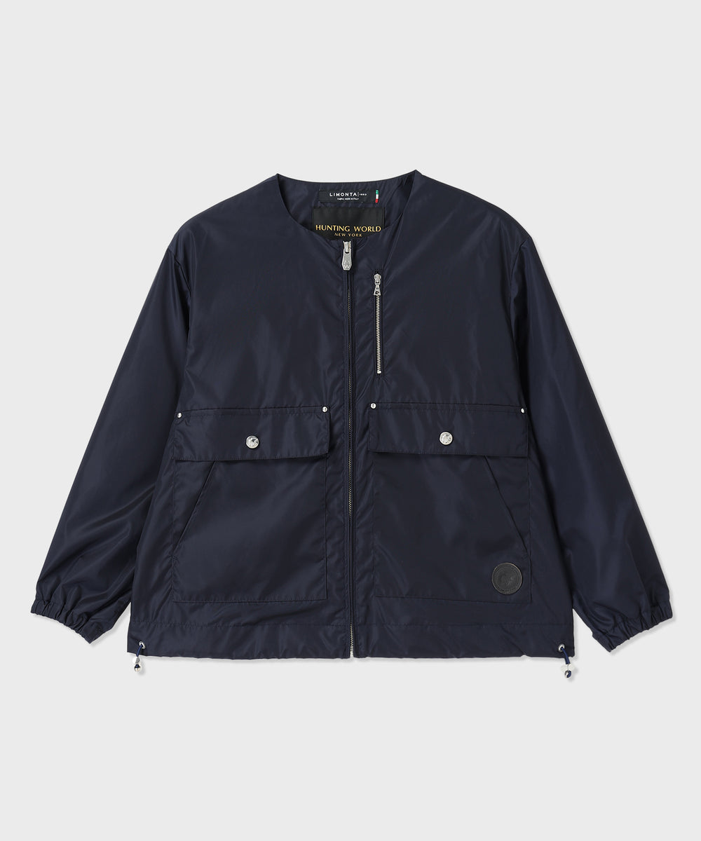 ノーカラージップブルゾン 65LM51]ネイビー6229705178ウィメンズ