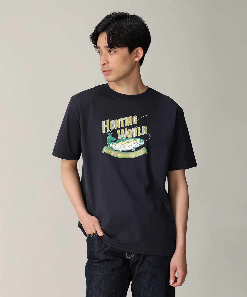 フィッシングプリントTシャツ 61TS04]ネイビー6205660478メンズ