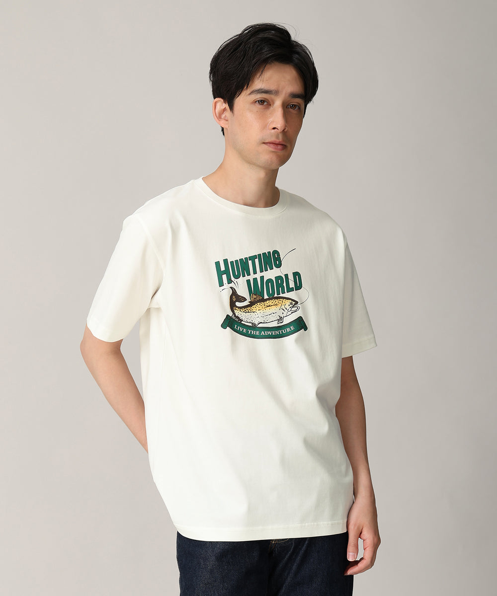 フィッシングプリントTシャツ 61TS04]ホワイト6205660400メンズ