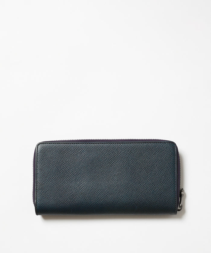 クリスタルグレイン[ロングジップウォレット275CGR]ネイビー