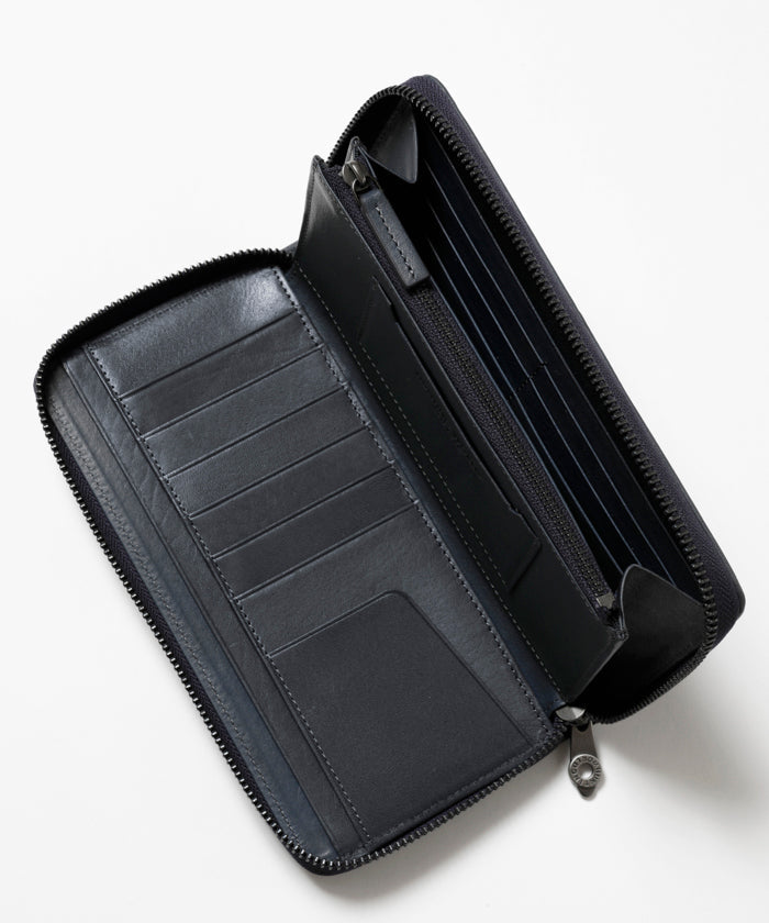 クリスタルグレイン[ロングジップウォレット275CGR]ネイビー