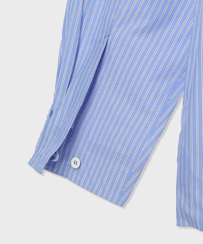 CRAFTED BY DESCENTE.LAB[シンセティック・ブロードクロス ボクシーフィット長袖シャツ FLS70M]ライトブルー 6234601260メンズ