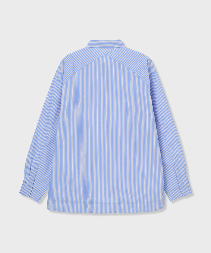 CRAFTED BY DESCENTE.LAB[シンセティック・ブロードクロス ボクシーフィット長袖シャツ FLS70M]ライトブルー 6234601260メンズ