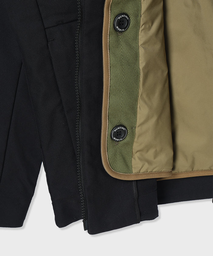 CRAFTED BY DESCENTE.LAB[ATYストレッチウーブン キルティングショートライナーコート FJK39M]ブラック6234600608メンズ