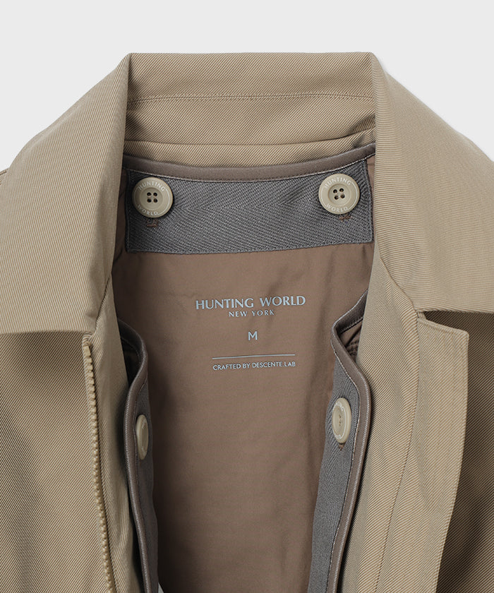 CRAFTED BY DESCENTE.LAB[ATYストレッチウーブン キルティングショートライナーコート FJK39M]ベージュ6234600632メンズ