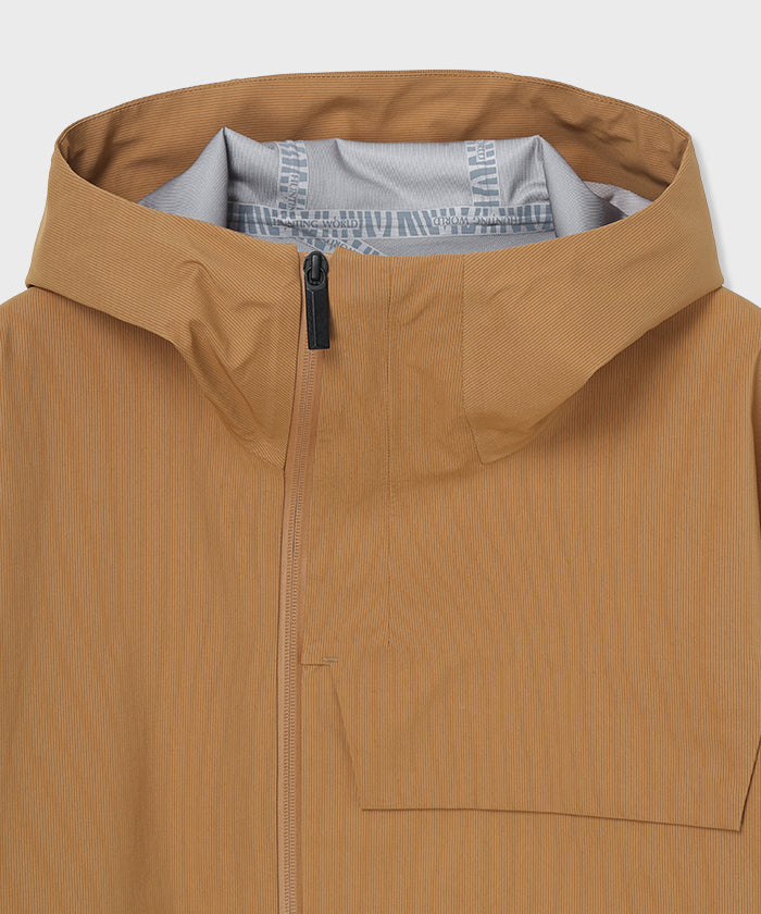 CRAFTED BY DESCENTE.LAB[ハードシェル アシンメトリーフィールドジャケット FWB61M]キャメル6234600434メンズ