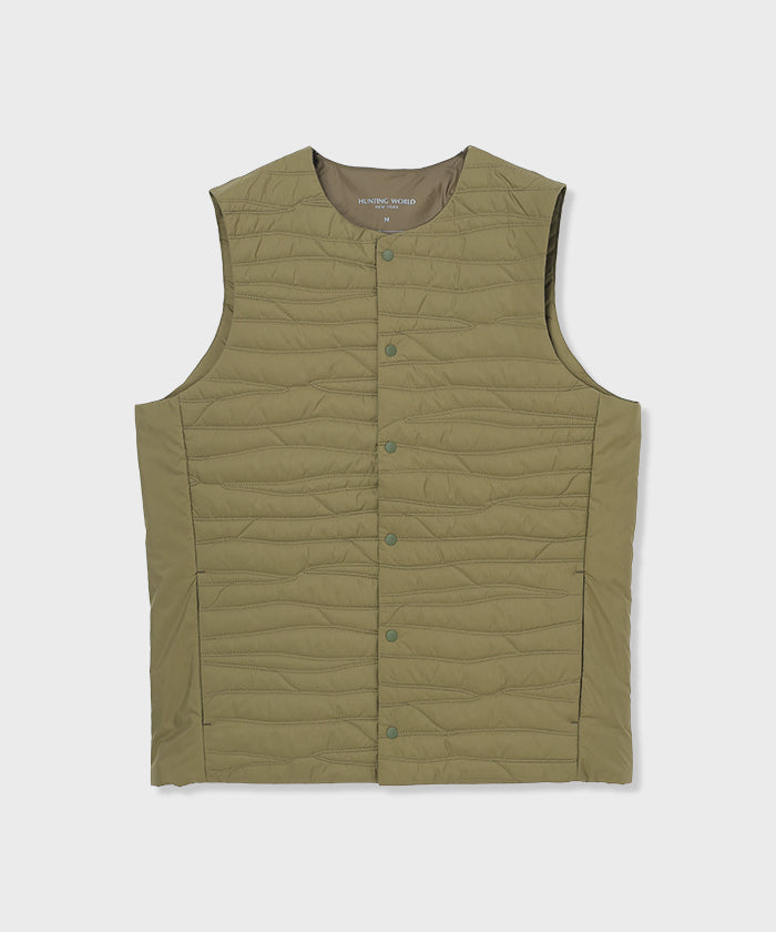 CRAFTED BY DESCENTE.LAB[ヒートナビ キルティングベスト FVE46M]オリーブ6234601146メンズ (オリーブ)