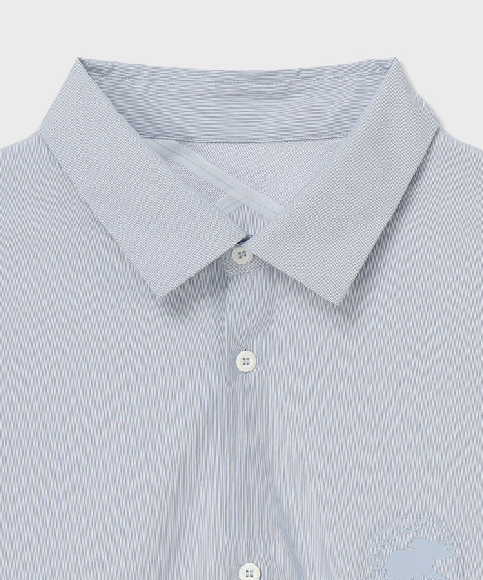 CRAFTED BY DESCENTE.LAB[シンセティック・ブロードクロス ボクシーフィット長袖シャツ FLS70M]グレー6234601205メンズ