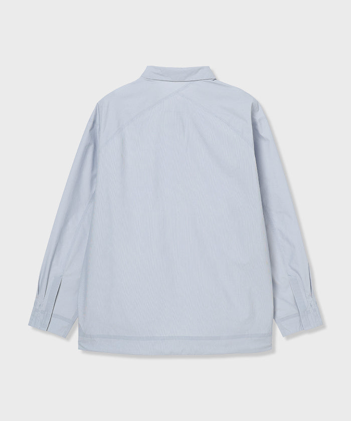 CRAFTED BY DESCENTE.LAB[シンセティック・ブロードクロス ボクシーフィット長袖シャツ FLS70M]グレー6234601205メンズ