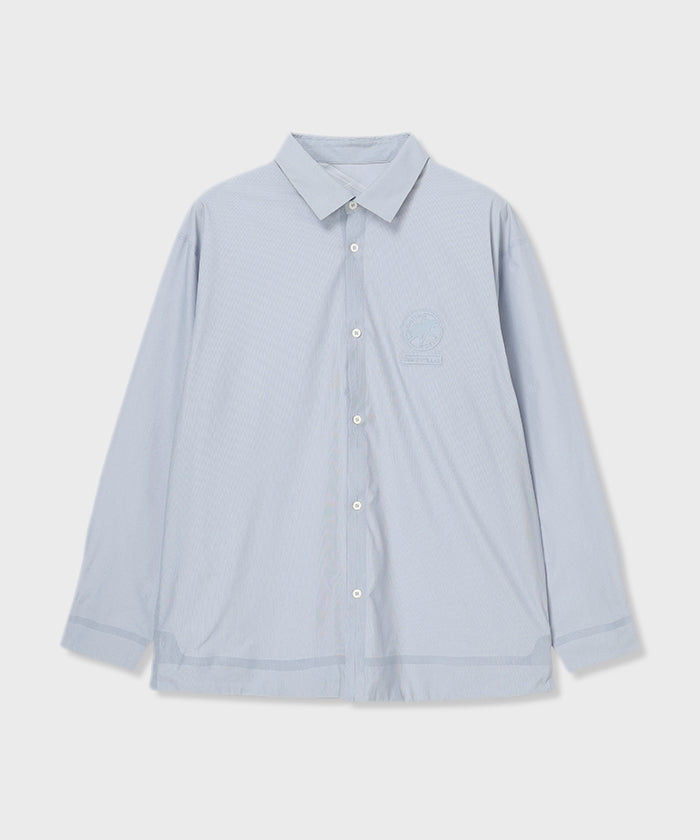 CRAFTED BY DESCENTE.LAB[シンセティック・ブロードクロス ボクシーフィット長袖シャツ FLS70M]グレー6234601205メンズ (グレー)