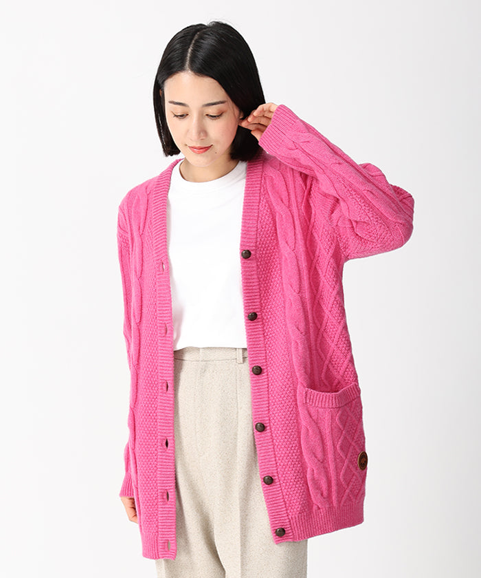 [ケーブルカーディガン 52KN52]ピンク6204745212ウィメンズ 11