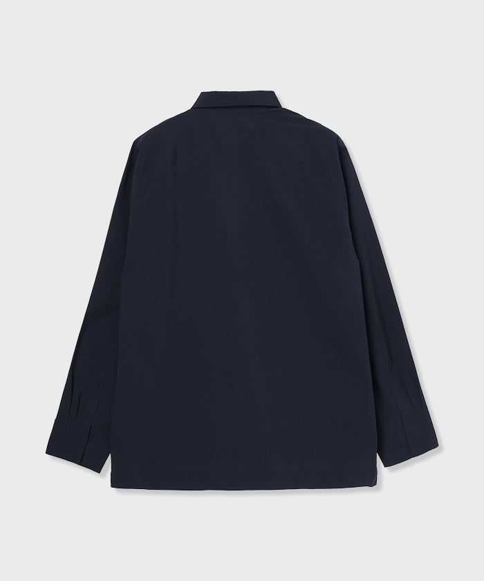 CRAFTED BY DESCENTE.LAB[タイプライタークロス ボクシーフィット長袖シャツ FLS71M]ネイビー6234601378メンズ