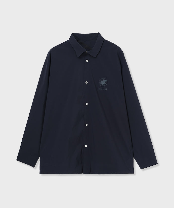 CRAFTED BY DESCENTE.LAB[タイプライタークロス ボクシーフィット長袖シャツ FLS71M]ネイビー6234601378メンズ (ネイビー)