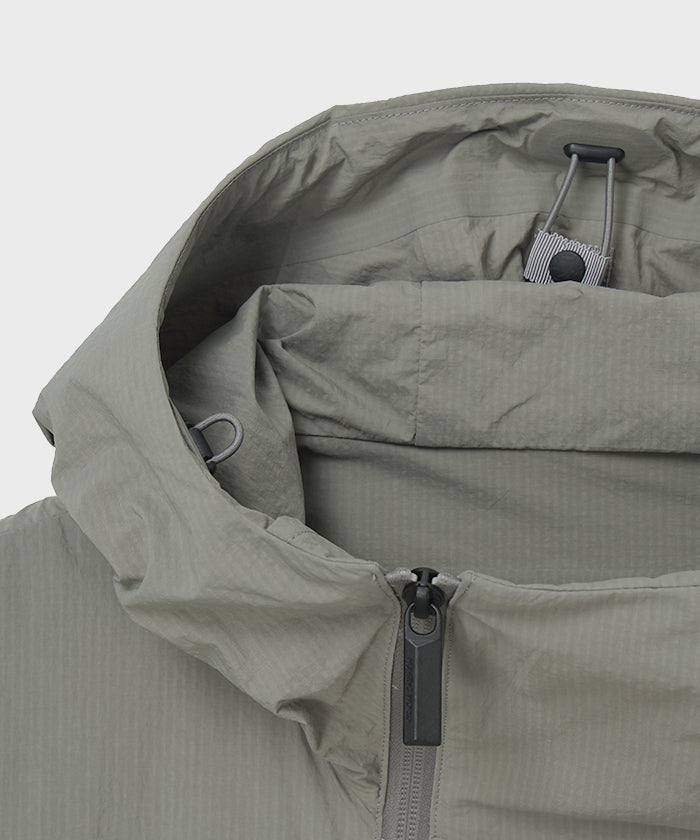 CRAFTED BY DESCENTE.LAB[リンクルリップストップ エアリーパッカブルジャケット FJK40M]グレー6234600905メンズ