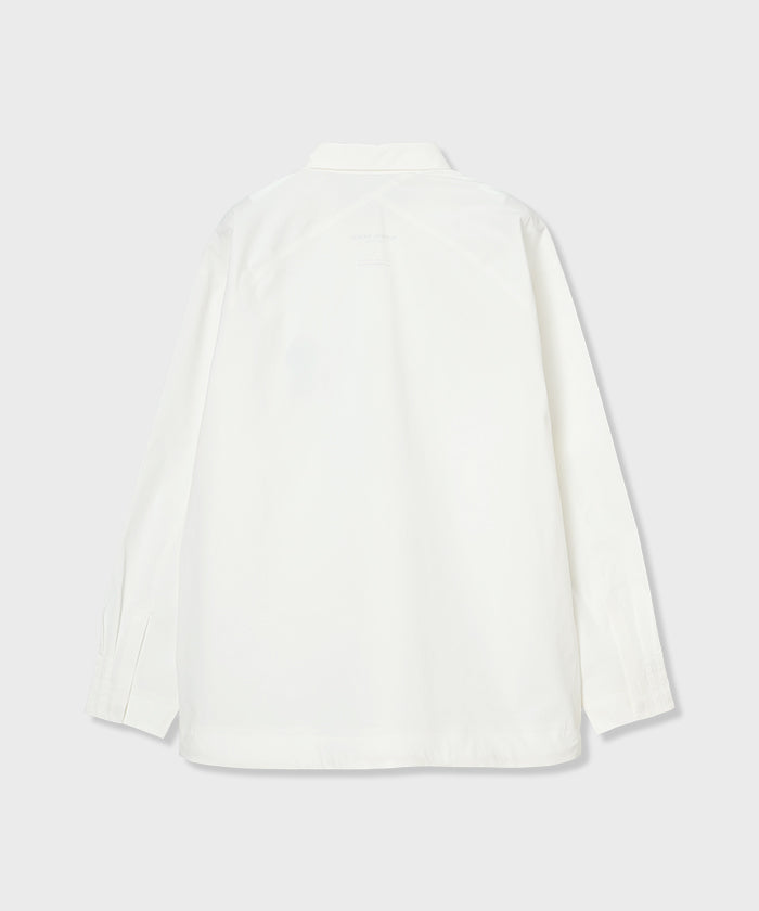 CRAFTED BY DESCENTE.LAB[タイプライタークロス ボクシーフィット長袖シャツ FLS71M]ホワイト6234601300メンズ