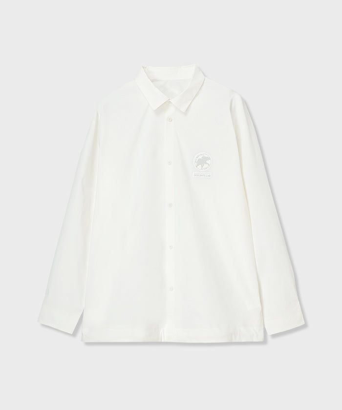CRAFTED BY DESCENTE.LAB[タイプライタークロス ボクシーフィット長袖シャツ FLS71M]ホワイト6234601300メンズ (ホワイト)