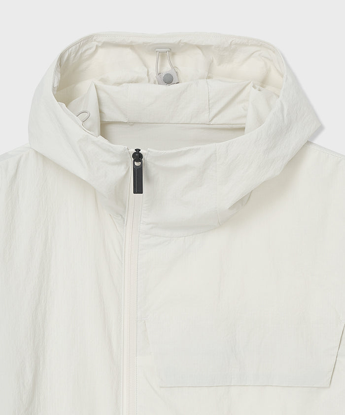 CRAFTED BY DESCENTE.LAB[リンクルリップストップ エアリーパッカブルジャケット FJK40M]ホワイト6234600900メンズ