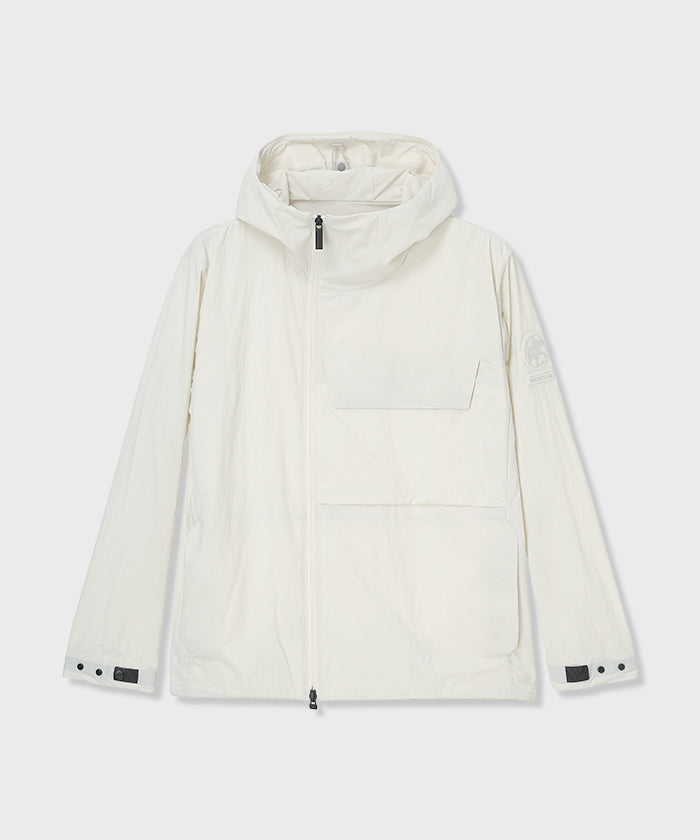 CRAFTED BY DESCENTE.LAB[リンクルリップストップ エアリーパッカブルジャケット FJK40M]ホワイト6234600900メンズ (ホワイト)