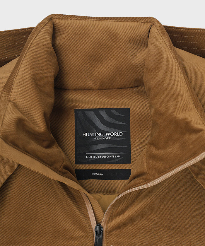 CRAFTED BY DESCENTE.LAB[シンセティック・ベロアツイル ウォータープルーフ ダウンジャケット FDJ10M]キャメル6234600134メンズ