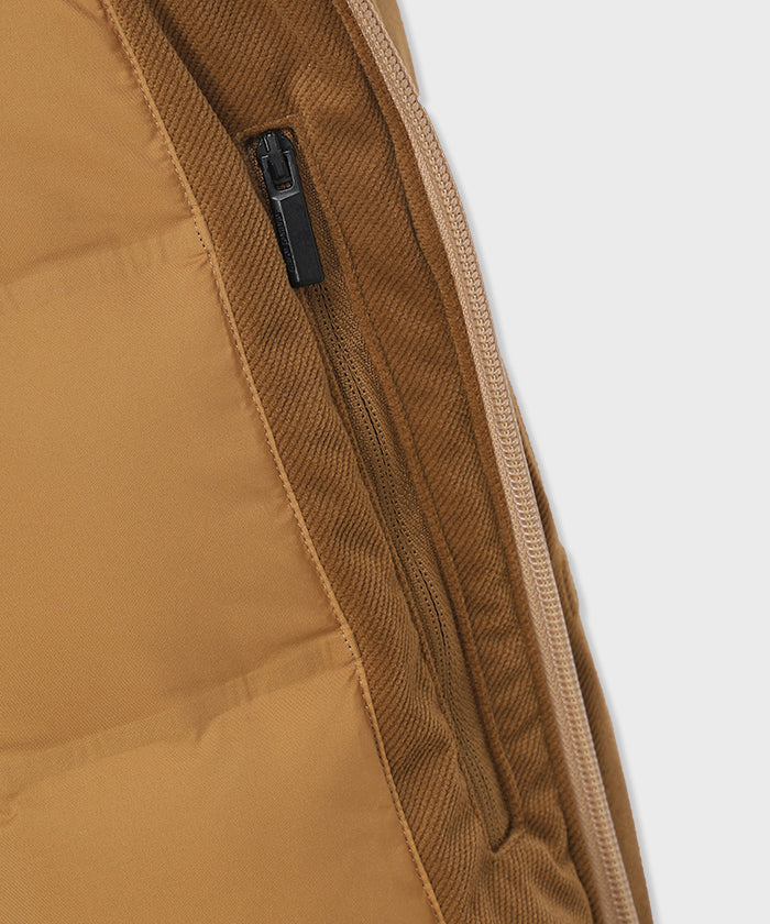 CRAFTED BY DESCENTE.LAB[シンセティック・ベロアツイル ウォータープルーフ ダウンジャケット FDJ10M]キャメル6234600134メンズ