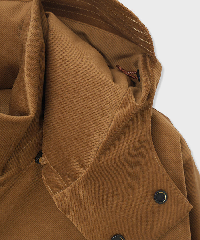 CRAFTED BY DESCENTE.LAB[シンセティック・ベロアツイル ウォータープルーフ ダウンジャケット FDJ10M]キャメル6234600134メンズ