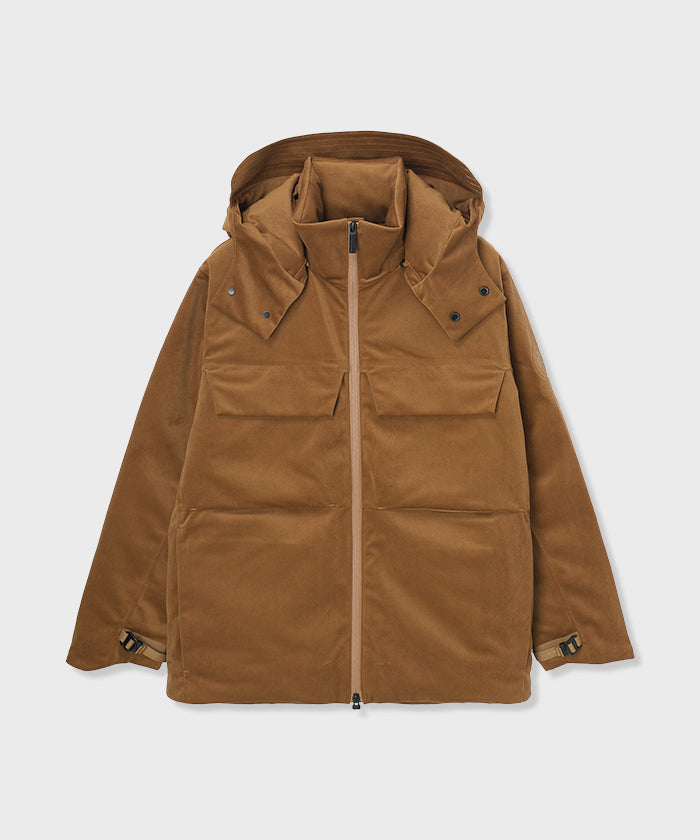 CRAFTED BY DESCENTE.LAB[シンセティック・ベロアツイル ウォータープルーフ ダウンジャケット FDJ10M]キャメル6234600134メンズ (キャメル)