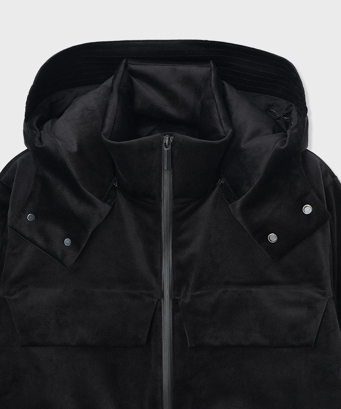 CRAFTED BY DESCENTE.LAB[シンセティック・ベロアツイル ウォータープルーフ ダウンジャケット FDJ10M]ブラック6234600108メンズ