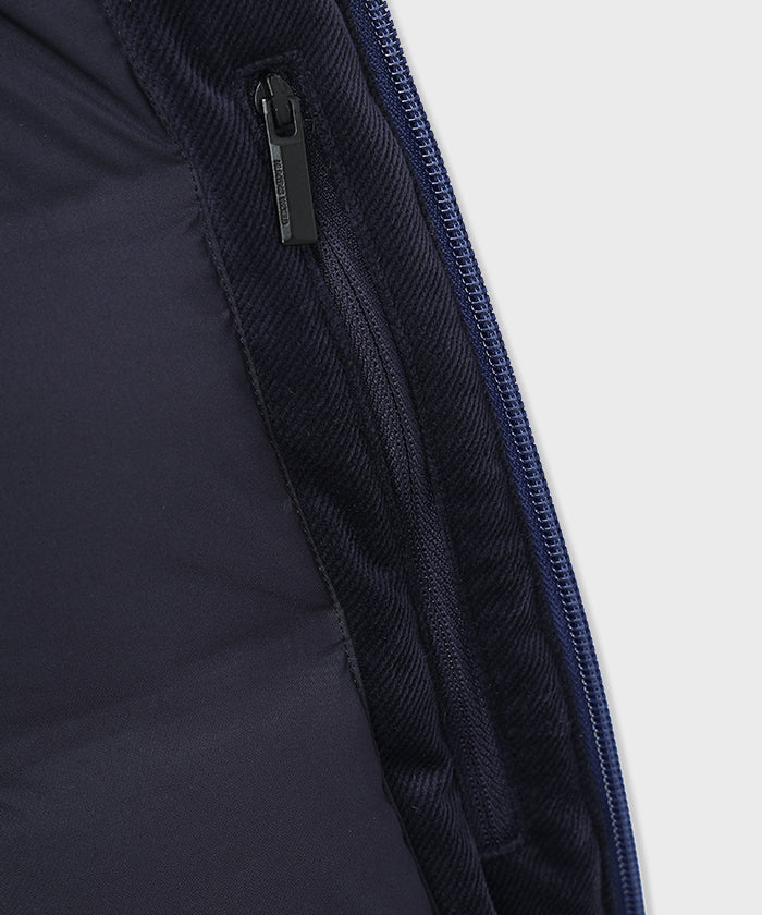 CRAFTED BY DESCENTE.LAB[シンセティック・ベロアツイル ウォータープルーフ ダウンジャケット FDJ10M]ネイビー6234600178メンズ