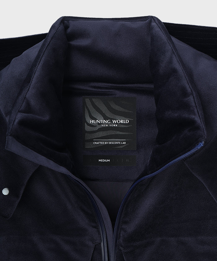 CRAFTED BY DESCENTE.LAB[シンセティック・ベロアツイル ウォータープルーフ ダウンジャケット FDJ10M]ネイビー6234600178メンズ