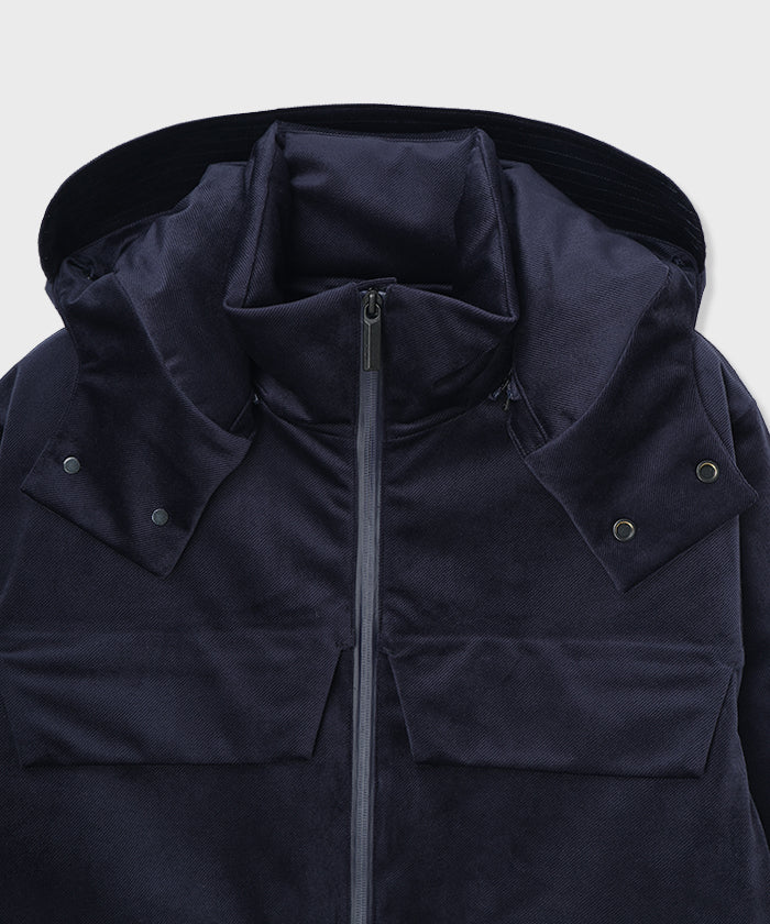 CRAFTED BY DESCENTE.LAB[シンセティック・ベロアツイル ウォータープルーフ ダウンジャケット FDJ10M]ネイビー6234600178メンズ