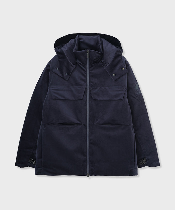 CRAFTED BY DESCENTE.LAB[シンセティック・ベロアツイル ウォータープルーフ ダウンジャケット FDJ10M]ネイビー6234600178メンズ (ネイビー)