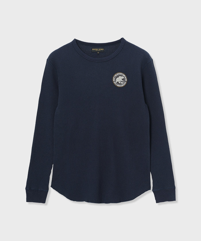 [ワッフルロングスリーブTシャツ 52TS02]ネイビー6204660278 (ネイビー)