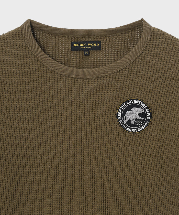 [ワッフルロングスリーブTシャツ 52TS02]オリーブ6204660246 3