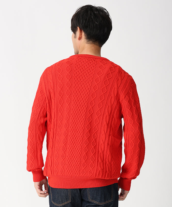 [ケーブルクルーネック 52KN01]オレンジ6204640125 9