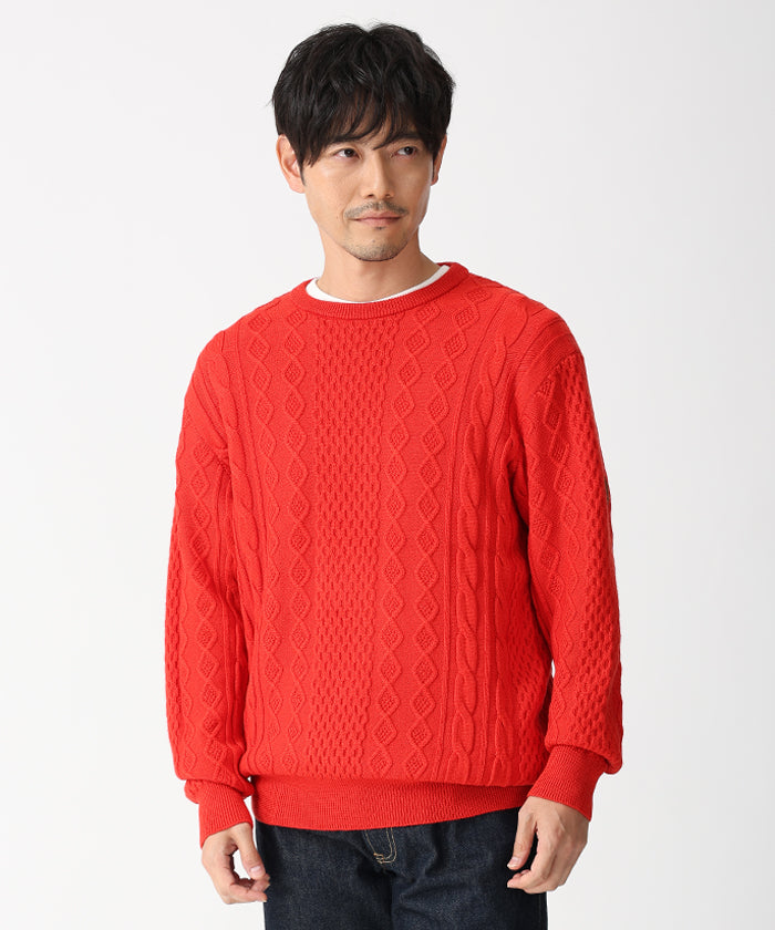 [ケーブルクルーネック 52KN01]オレンジ6204640125 8
