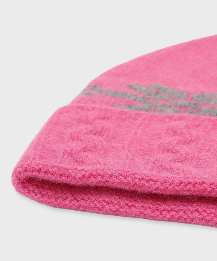 [ケーブルニットキャップ 52CP02]ピンク6204890212メンズ&ウィメンズ 5