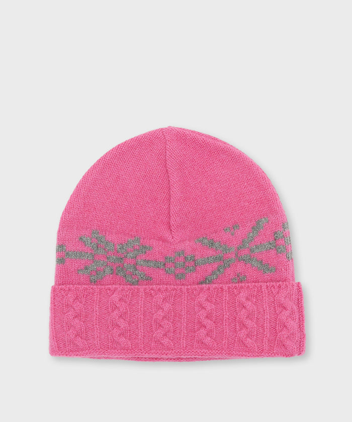 [ケーブルニットキャップ 52CP02]ピンク6204890212メンズ&ウィメンズ 2