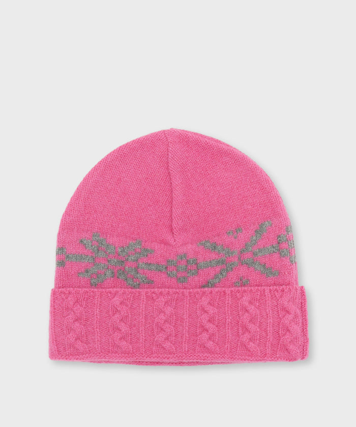 [ケーブルニットキャップ 52CP02]ピンク6204890212メンズ&ウィメンズ (ピンク)