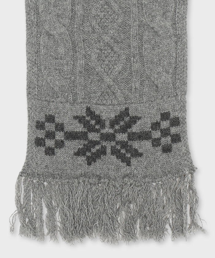 [ケーブルニットマフ 52SR01]グレー6204850105メンズ&ウィメンズ 2