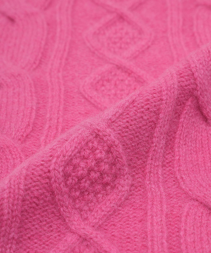 [ケーブルニットマフ 52SR01]ピンク6204850112メンズ&ウィメンズ 4