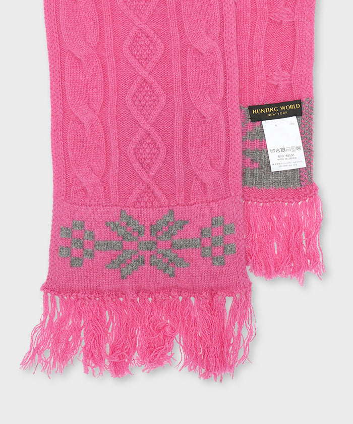 [ケーブルニットマフ 52SR01]ピンク6204850112メンズ&ウィメンズ 3