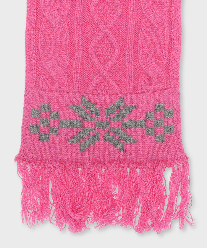 [ケーブルニットマフ 52SR01]ピンク6204850112メンズ&ウィメンズ 2