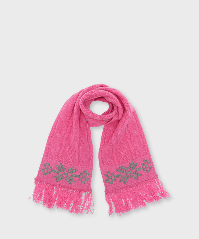 [ケーブルニットマフ 52SR01]ピンク6204850112メンズ&ウィメンズ (ピンク)