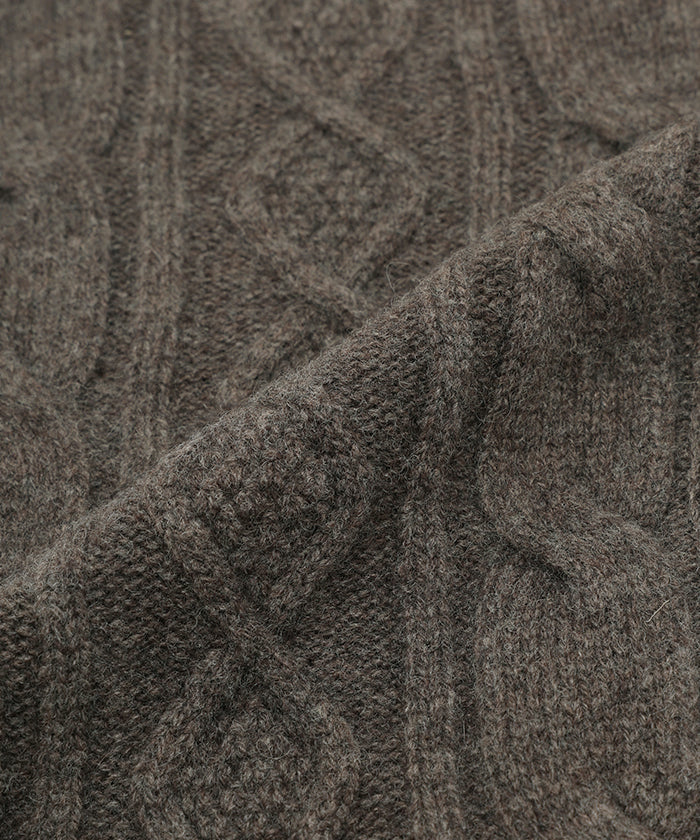 [ケーブルニットマフ 52SR01]ダークブラウン6204850138メンズ&ウィメンズ 4