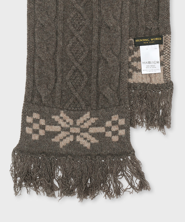 [ケーブルニットマフ 52SR01]ダークブラウン6204850138メンズ&ウィメンズ 3