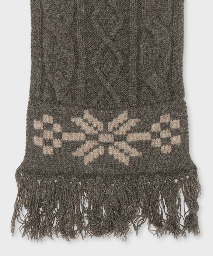 [ケーブルニットマフ 52SR01]ダークブラウン6204850138メンズ&ウィメンズ 2