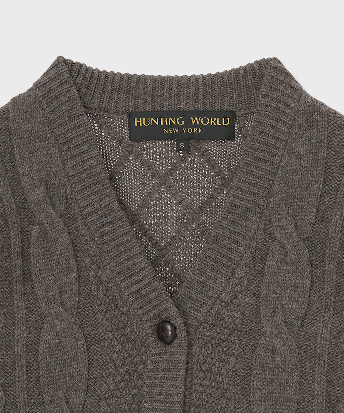 [ケーブルカーディガン 52KN52]ダークブラウン6204745238ウィメンズ 3