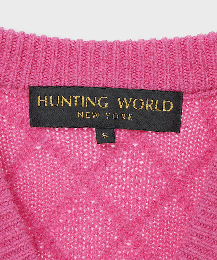 [ケーブルカーディガン 52KN52]ピンク6204745212ウィメンズ 10