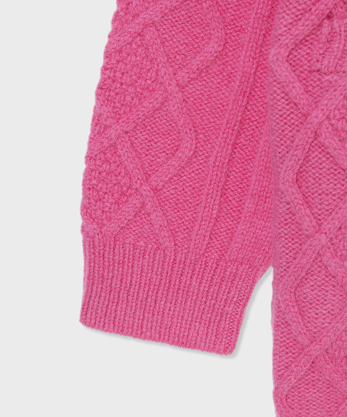 [ケーブルカーディガン 52KN52]ピンク6204745212ウィメンズ 7