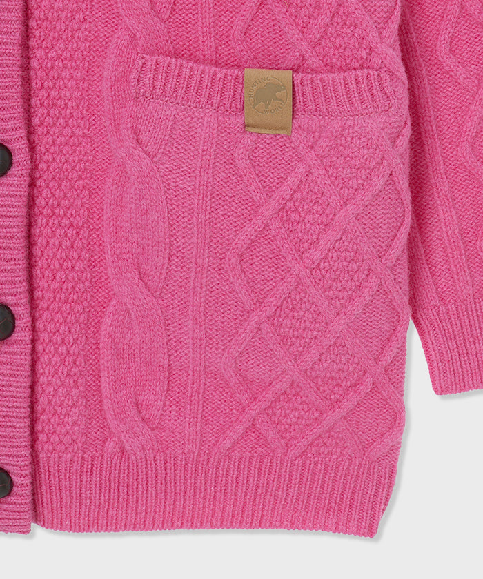 [ケーブルカーディガン 52KN52]ピンク6204745212ウィメンズ 5